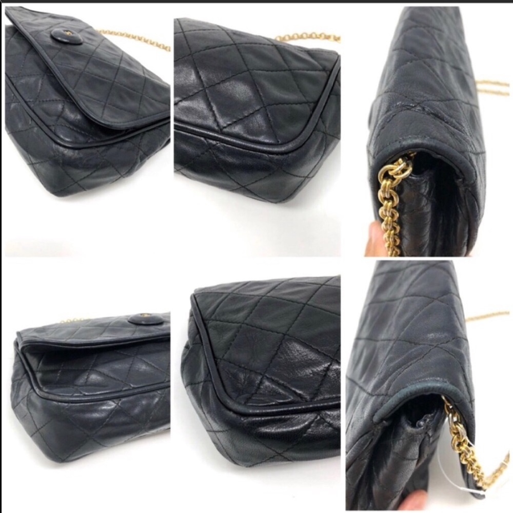 Auth CHANEL Matelasse Lambskin Chain Crossbody - Picture 6 of 8